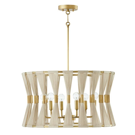 Deals ๐งจ Capital Lighting Bianca 24.5" 6-light Patinaed Brass/ Tapered String Pendant Patinaed Brass/ Black Rope ๐ 7 Deals ๐งจ Capital Lighting Bianca 24.5" 6-light Patinaed Brass/ Tapered String Pendant Patinaed Brass/ Black Rope ๐ - Image 7