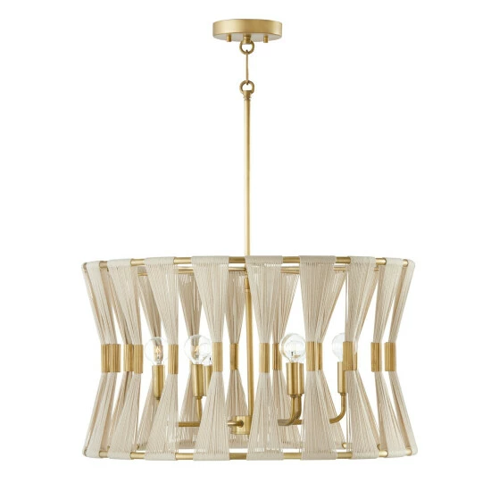 Deals ๐งจ Capital Lighting Bianca 24.5" 6-light Patinaed Brass/ Tapered String Pendant Patinaed Brass/ Black Rope ๐ 8 Deals ๐งจ Capital Lighting Bianca 24.5" 6-light Patinaed Brass/ Tapered String Pendant Patinaed Brass/ Black Rope ๐ - Image 8