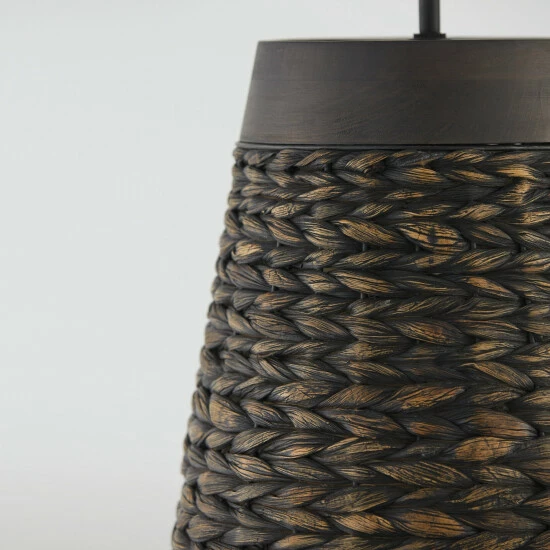 Cheapest ❤️ Capital Lighting Tallulah 1-light Small Pendant W/ Mango Wood & Water Hyacinth Charcoal Wash 💯 3 Cheapest ❤️ Capital Lighting Tallulah 1-light Small Pendant W/ Mango Wood & Water Hyacinth Charcoal Wash 💯 - Image 3