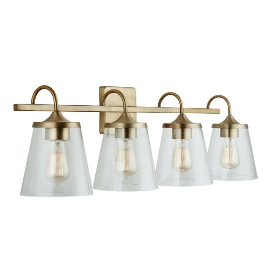 Wholesale 💯 Capital Lighting Jayne 4-light Bath/ Vanity Fixture W/ Clear Seeded Glass Matte Black 🌟 1 Wholesale 💯 Capital Lighting Jayne 4-light Bath/ Vanity Fixture W/ Clear Seeded Glass Matte Black 🌟