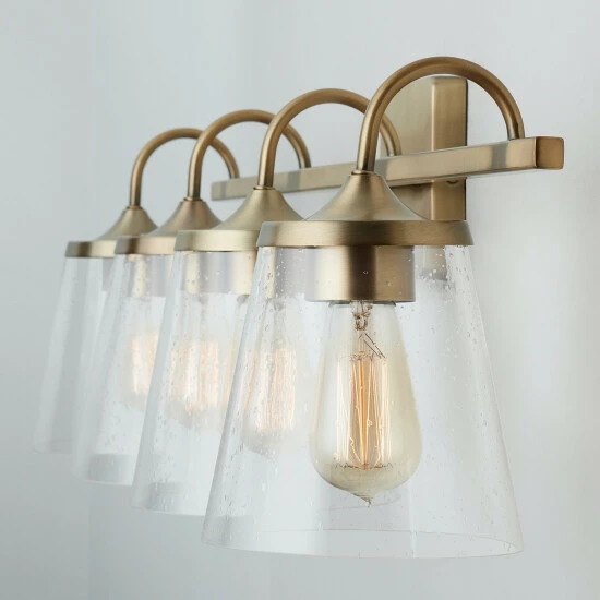 Wholesale 💯 Capital Lighting Jayne 4-light Bath/ Vanity Fixture W/ Clear Seeded Glass Matte Black 🌟 6 Wholesale 💯 Capital Lighting Jayne 4-light Bath/ Vanity Fixture W/ Clear Seeded Glass Matte Black 🌟 - Image 6