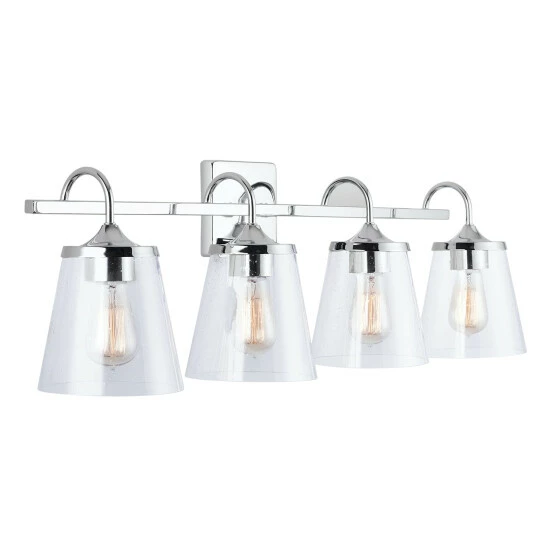 Wholesale 💯 Capital Lighting Jayne 4-light Bath/ Vanity Fixture W/ Clear Seeded Glass Matte Black 🌟 7 Wholesale 💯 Capital Lighting Jayne 4-light Bath/ Vanity Fixture W/ Clear Seeded Glass Matte Black 🌟 - Image 7