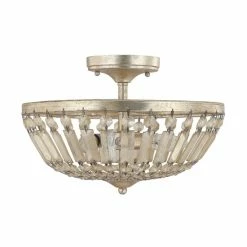 Deals ⭐ Capital Lighting Fifth Avenue 3-light Winter Gold Semi-Flush Mount 🔥