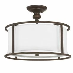 Hot Sale ⭐ Capital Lighting Midtown 3-light Burnished Bronze Semi-Flush Mount 👏