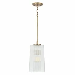 Hot Sale 🎉 Capital Lighting Lexi 7.25" 1-light Tapered Rectangular Pendant W/ Clear Fluted Glass Polished Nickel 😀 -Capital Lighting Shop unnamed file 982