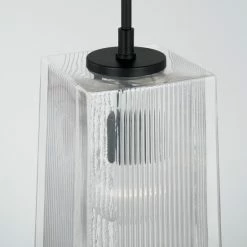 Hot Sale 🎉 Capital Lighting Lexi 7.25" 1-light Tapered Rectangular Pendant W/ Clear Fluted Glass Polished Nickel 😀 -Capital Lighting Shop unnamed file 984