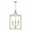 Promo 🔥 Capital Lighting Abbie 17.75" 4-light Lantern Foyer Pendant Aged Brass 🤩
