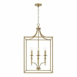 Promo 🔥 Capital Lighting Abbie 17.75" 4-light Lantern Foyer Pendant Aged Brass 🤩