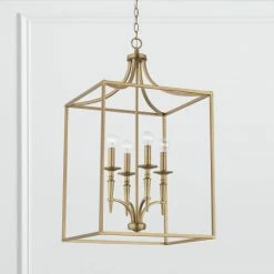 Promo 🔥 Capital Lighting Abbie 17.75" 4-light Lantern Foyer Pendant Aged Brass 🤩 -Capital Lighting Shop unnamed file 990