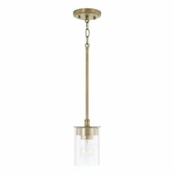 Best reviews of 🤩 Capital Lighting Mason 1-light Convertible Mini Pendant/ Semi-Flush Mount Aged Brass 🧨
